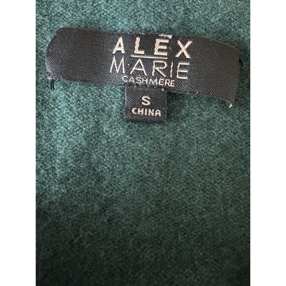 100% Cashmere Sweater Women’s Small Pine Green V-Neck Alex Marie - Picture 10 of 10